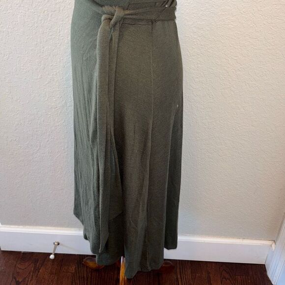 NWT GAP knit moss green wrap dress XS knot sleeve - Picture 5 of 12